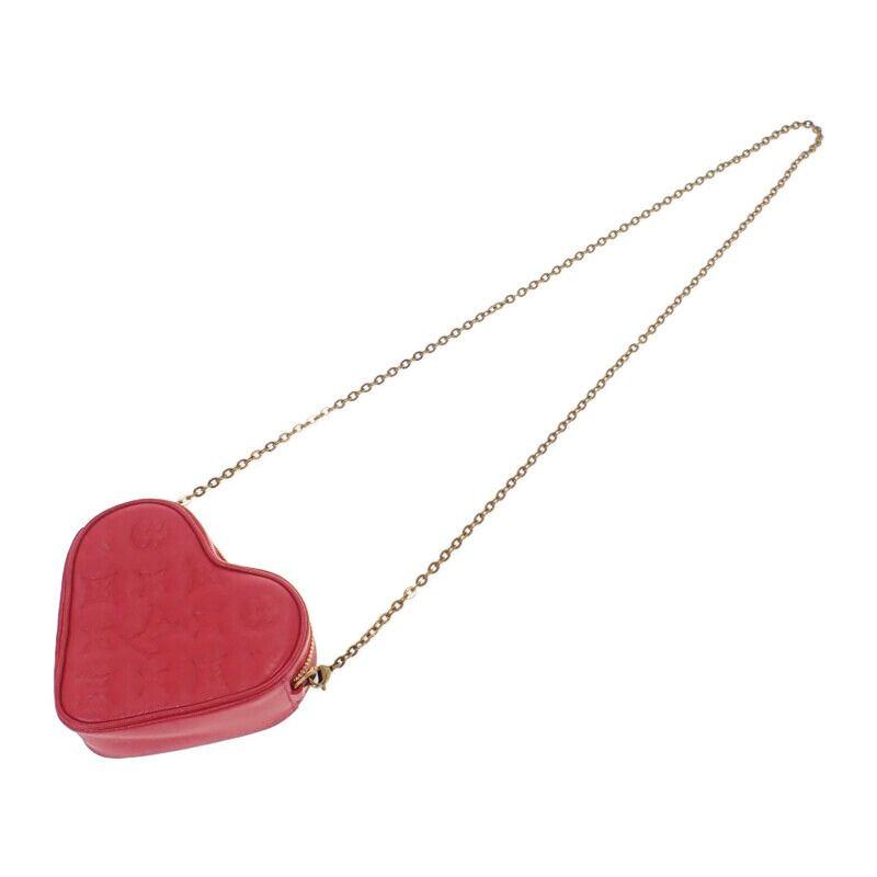 ルイヴィトン LOUIS VUITTON ハートオンチェーンポーチ M80837 ショルダーバッグ レッド ゴールド金具 レディース【中古】【Aランク】の画像