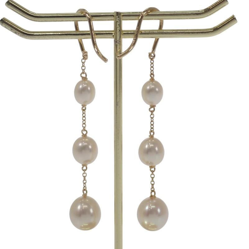 ティファニー TIFFANY&Co. バイザヤード パールチェーン 60764050 ピアス K18YG 18金 イエローゴールド レディース 【中古】【Aランク】の画像