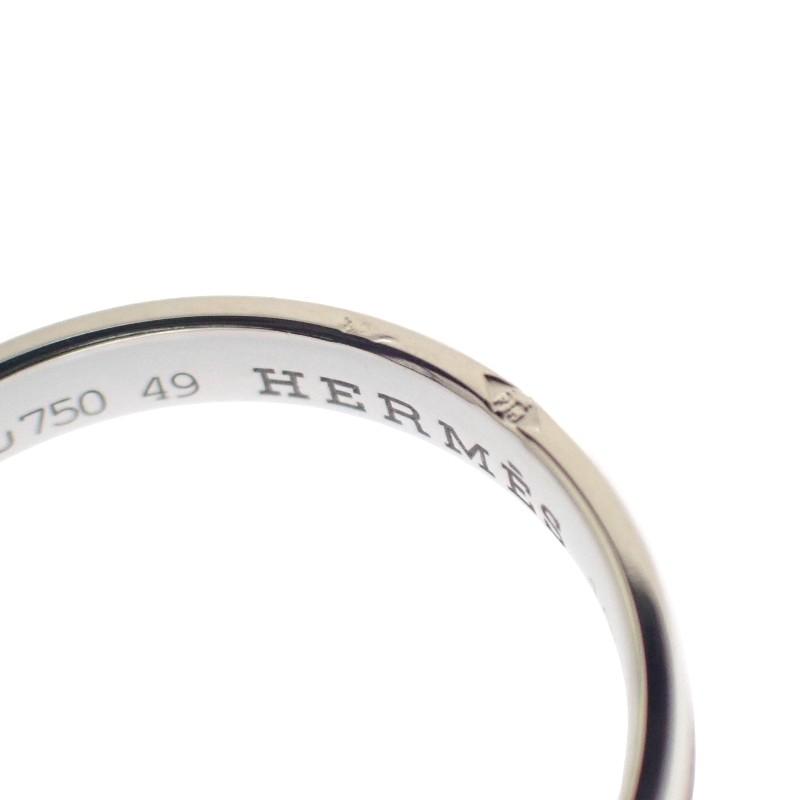エルメス HERMES アンプラント 9号 リング 保存箱付属 K18ホワイトゴールド K18WG #49 レディース 【中古】【Aランク】の画像