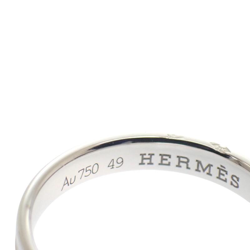 エルメス HERMES アンプラント 9号 リング 保存箱付属 K18ホワイトゴールド K18WG #49 レディース 【中古】【Aランク】の画像