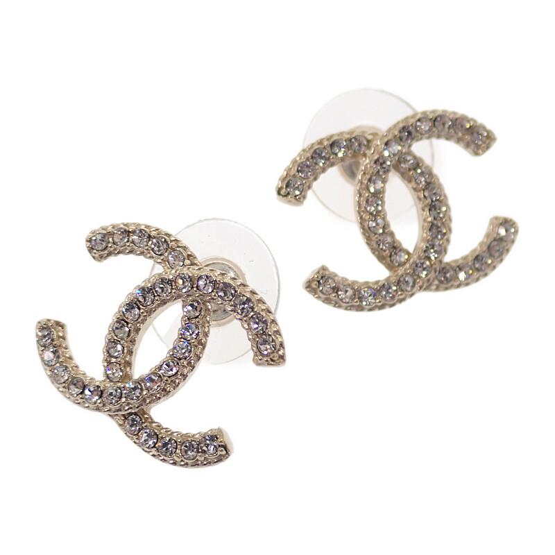 シャネル CHANEL ココマーク ピアス メタル ストラス ゴールド  箱付 ギフト レディース【中古】【Aランク】の画像