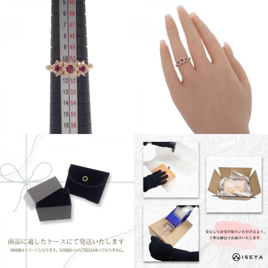 タサキ TASAKI フラワーモチーフ 小花 11号 リング K18イエローゴールド 18金 ルビー ダイヤモンド 0.32ct レディース【中古】【Aランク】の画像