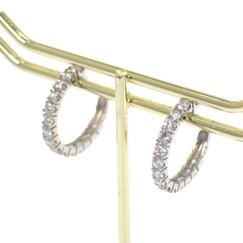 デザインジュエリー フープ ピアス 美品 刻印あり Pt900プラチナ ダイヤモンド計約1.00ct レディース 【中古】【Aランク】の画像