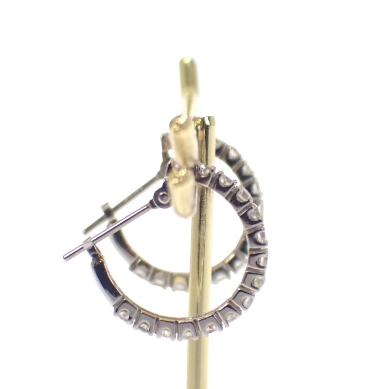 デザインジュエリー フープ ピアス 美品 刻印あり Pt900プラチナ ダイヤモンド計約1.00ct レディース 【中古】【Aランク】の画像
