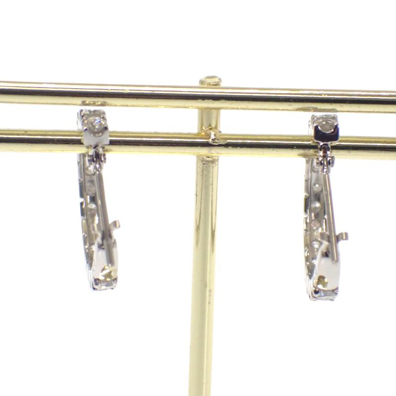 デザインジュエリー フープ ピアス 美品 刻印あり Pt900プラチナ ダイヤモンド計約1.00ct レディース 【中古】【Aランク】の画像