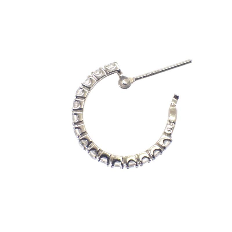 デザインジュエリー フープ ピアス 美品 刻印あり Pt900プラチナ ダイヤモンド計約1.00ct レディース 【中古】【Aランク】の画像