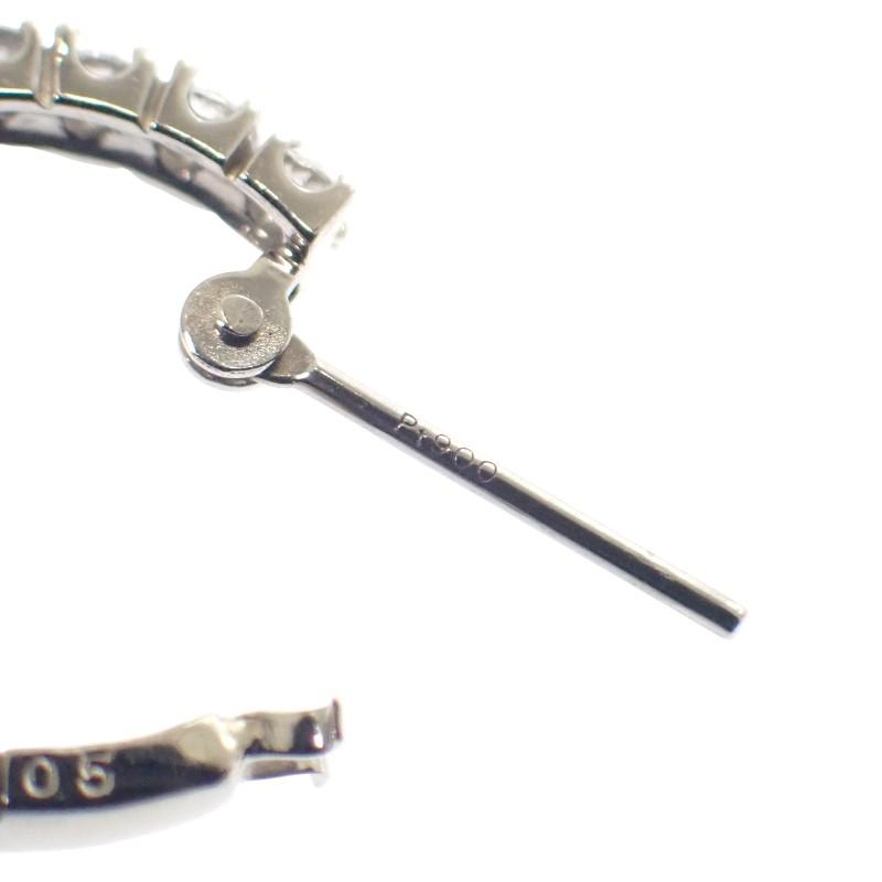 デザインジュエリー フープ ピアス 美品 刻印あり Pt900プラチナ ダイヤモンド計約1.00ct レディース 【中古】【Aランク】の画像