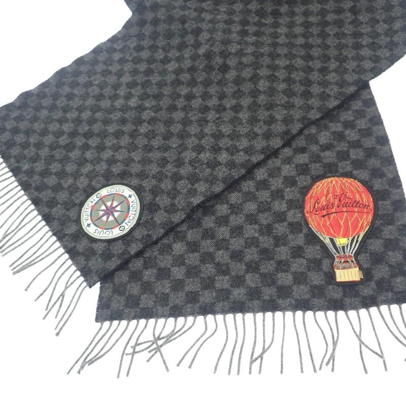 ルイヴィトン LOUIS VUITTON エシャルプ ダミエグラフィット マップ M75901 マフラー ウール アルパカ ブラック グレー メンズ【中古】【ABランク】 LOUIS VUITTON（ルイ・ヴィトン） エシャルプ ダミエグラフィット