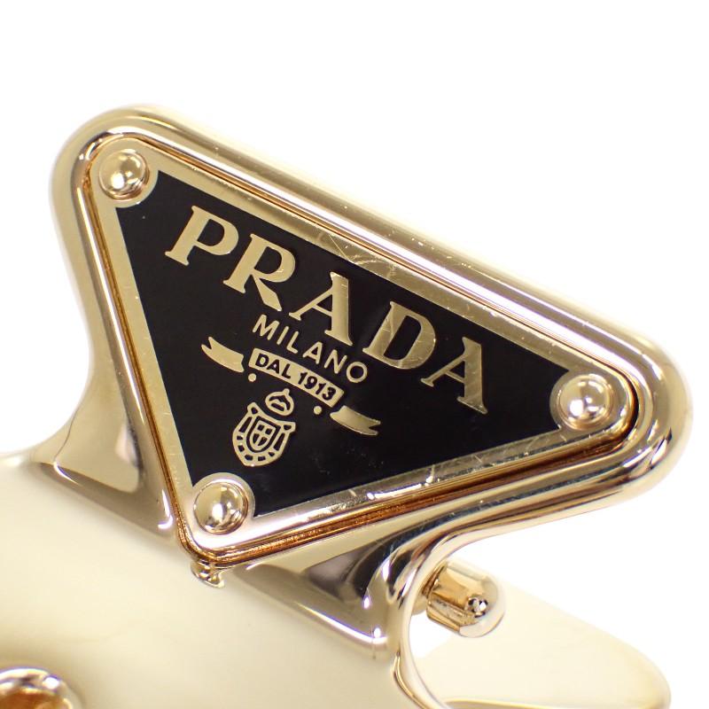 PRADA（プラダ） トライアングルロゴ メタル ヘアピン シルバー 