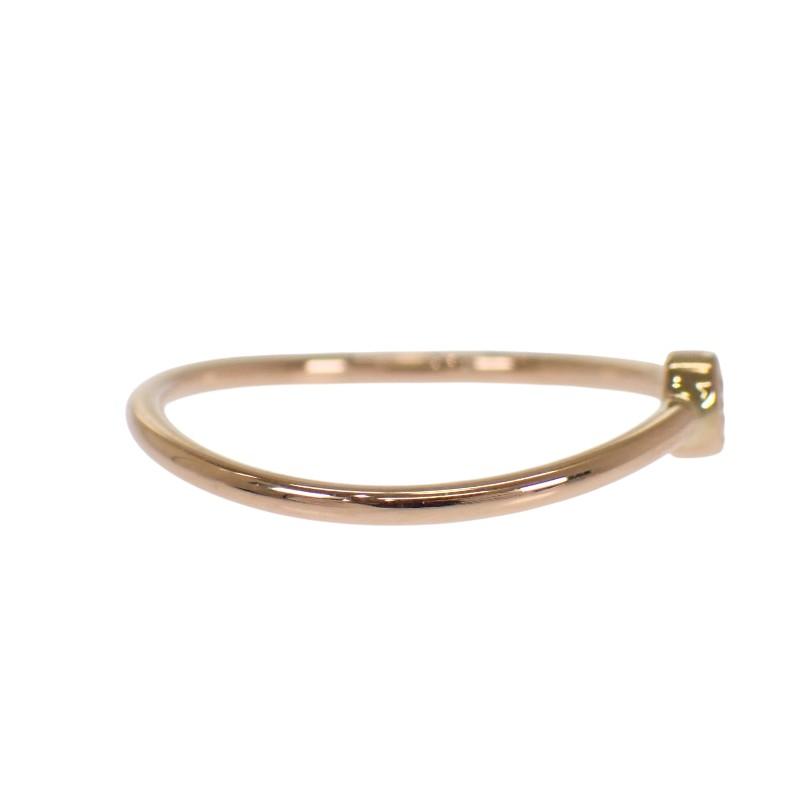 ティファニー TIFFANY&Co. ウェーブ シングルロウ 8号  60016977 リング 18金 K18ピンクゴールド ダイヤモンド【中古】【Aランク】の画像