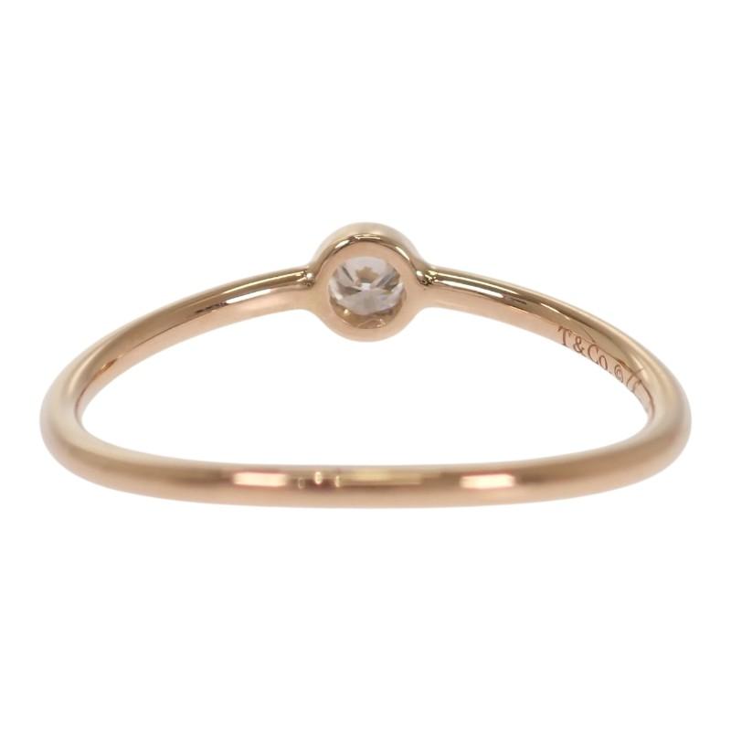ティファニー TIFFANY&Co. ウェーブ シングルロウ 8号  60016977 リング 18金 K18ピンクゴールド ダイヤモンド【中古】【Aランク】の画像