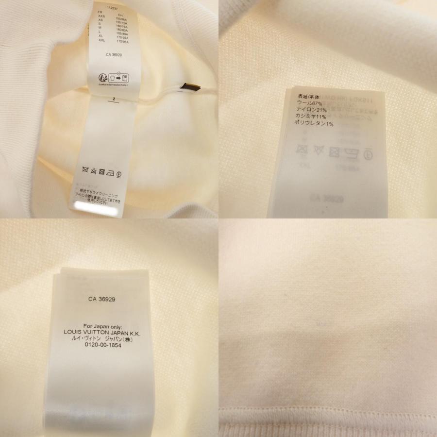 ルイヴィトン LOUIS VUITTON エンボスシグネチャーセーター S 半袖ニット ウール カシミヤ ホワイト ユニセックス【中古】【Aランク】の画像