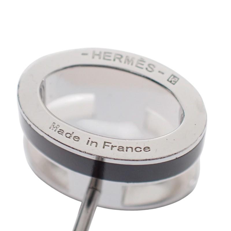エルメス HERMES ポップHピアス メタル ブラック 黒 シルバー金具 レディース 両耳 定番【中古】【ABランク】_5