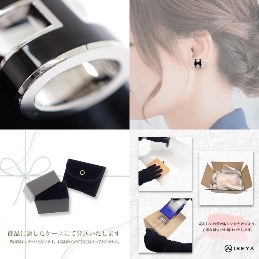 HERMES（エルメス） ピアス ポップH ブラック メタル シルバー金具