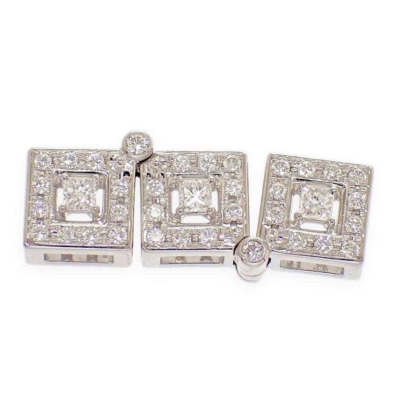 タサキ TASAKI スクエア ペンダントトップ 美品 18金 K18ホワイトゴールド ダイヤモンド レディース【中古】【Aランク】の画像