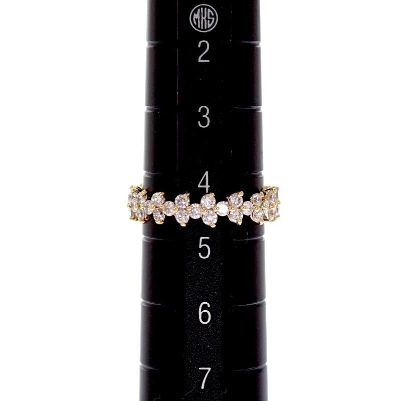 デザインジュエリー フルエタニティ 4.5号 リング K18YG 18金 ピンキー イエローゴールド ダイヤモンド レディース【中古】【Aランク】の画像