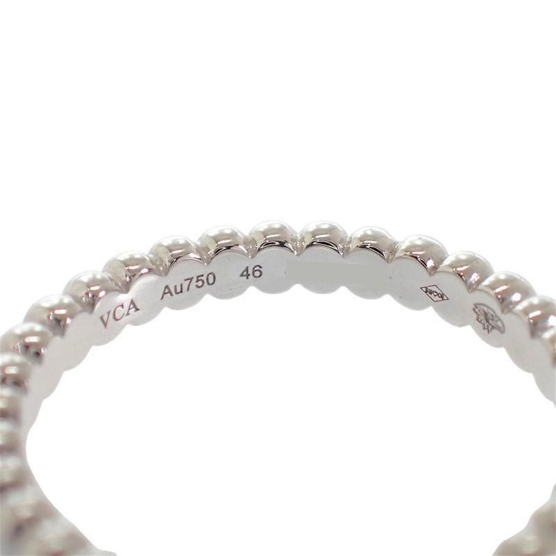 ヴァンクリーフ＆アーペル Van Cleef & Arpels ペルレ ゴールドパール 6号 VCARPJME46 美品 指輪 リング K18WG ＃46【中古】【Aランク】の画像