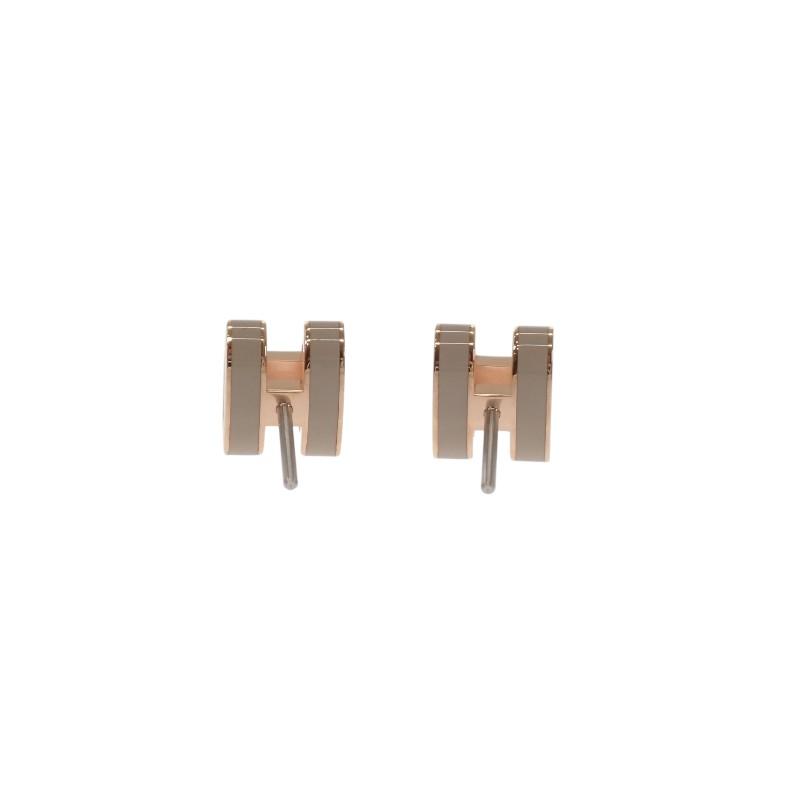 エルメス HERMES ミニ ポップ H H608002FO ピアス メタル ピンクゴールド マロングラッセ レディース【中古】【Aランク】の画像