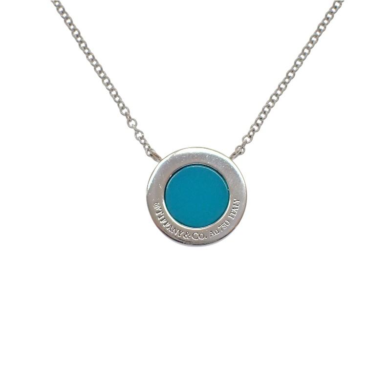 ティファニー TIFFANY&Co. サークルペンダント 67467701 ネックレス K18ホワイトゴールド ターコイズ レディース【中古】【Aランク】の画像