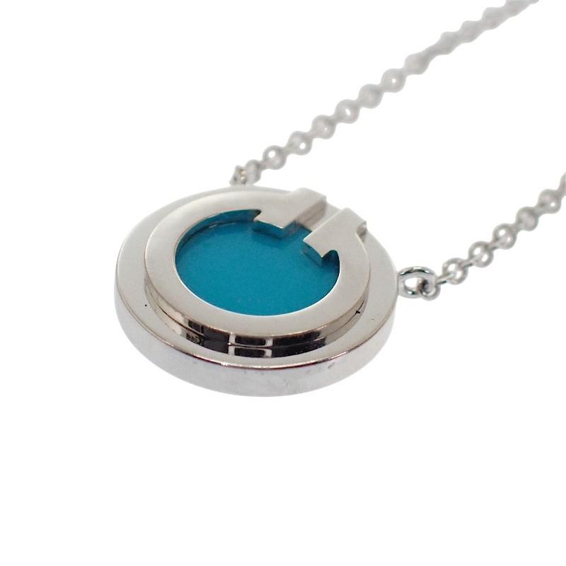 ティファニー TIFFANY&Co. サークルペンダント 67467701 ネックレス K18ホワイトゴールド ターコイズ レディース【中古】【Aランク】の画像