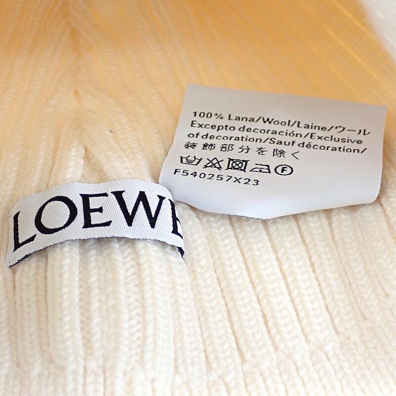 LOEWE ホワイト ニット帽 新品タグ付き 中古・古着通販】LOEWE (ロエベ) モヘアブレンドニット帽 オフホワイト