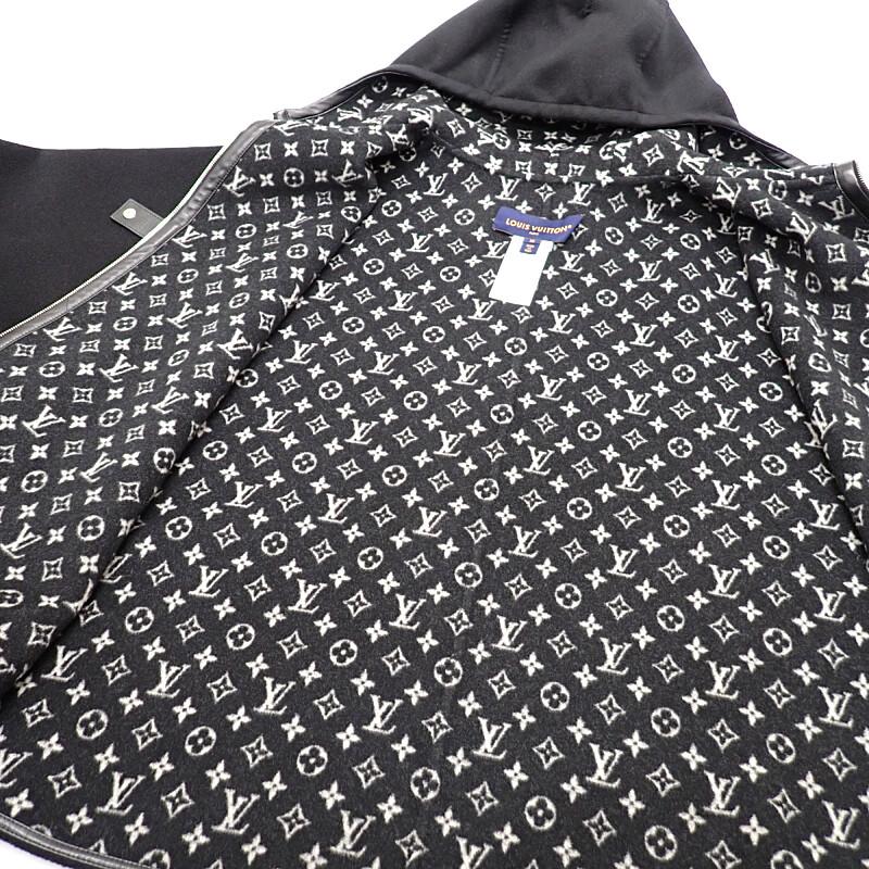 ルイヴィトン LOUIS VUITTON フーテッド ケープ モノグラム 20SS 38 1A5TSD ポンチョ ブラック レディース メンズ【中古】【Aランク】の画像