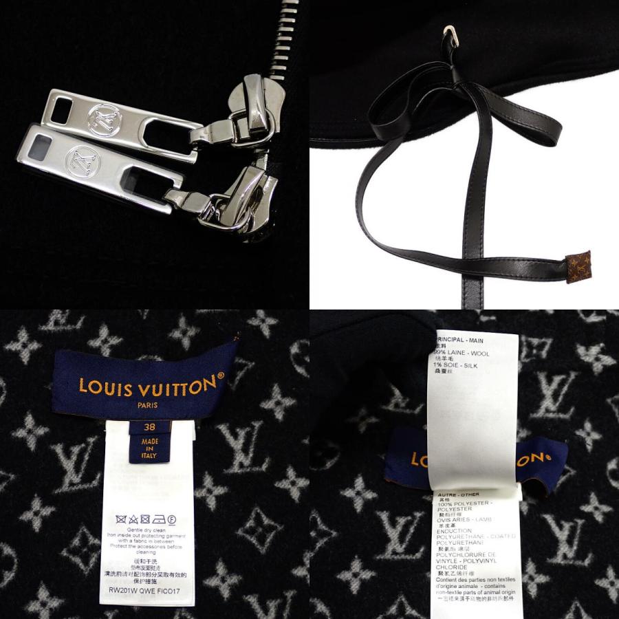 ルイヴィトン LOUIS VUITTON フーテッド ケープ モノグラム 20SS 38 1A5TSD ポンチョ ブラック レディース メンズ【中古】【Aランク】の画像