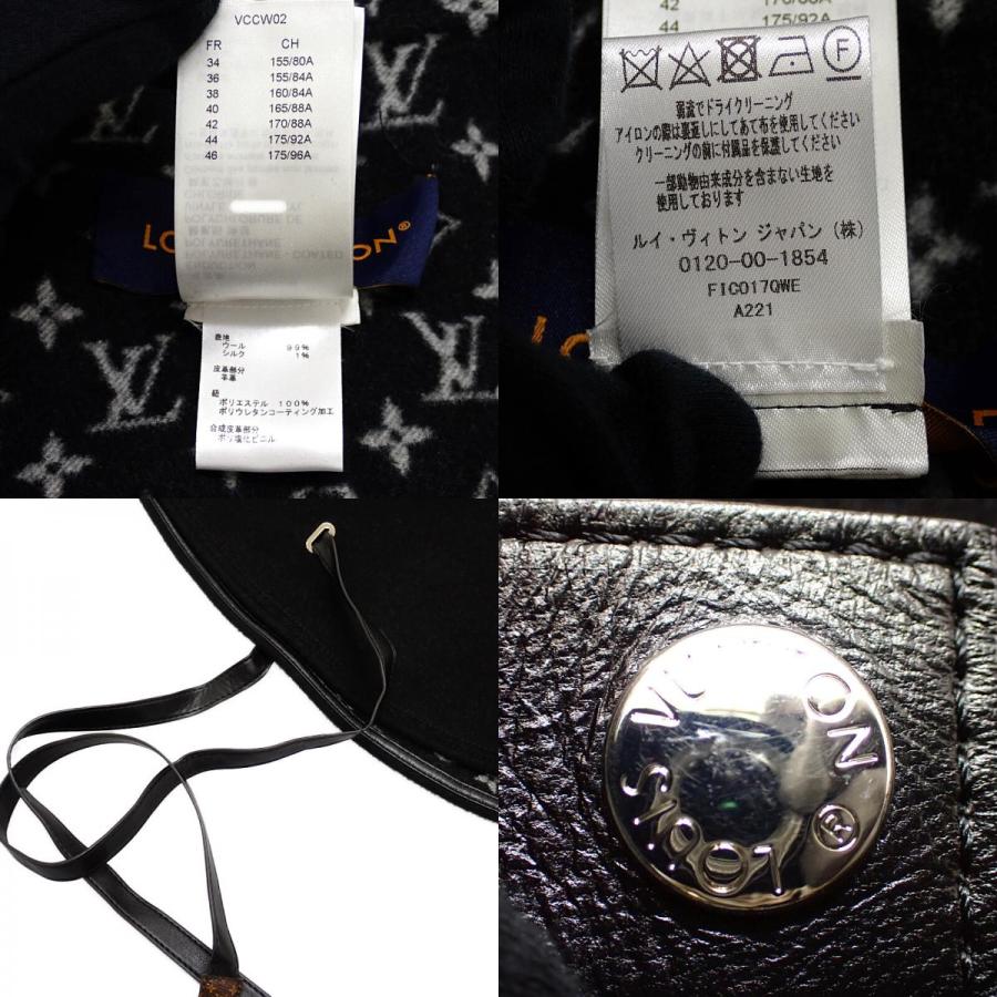 ルイヴィトン LOUIS VUITTON フーテッド ケープ モノグラム 20SS 38 1A5TSD ポンチョ ブラック レディース メンズ【中古】【Aランク】の画像