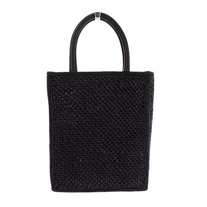 ロエベ LOEWE スタンダード A５ トート A563S30X09 2WAYバッグ ラフィア レザー ブラック ゴールド金具 レディース【中古】【Aランク】の画像