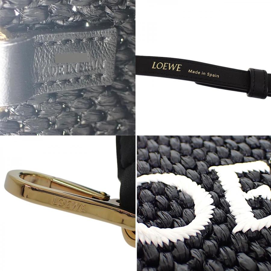 ロエベ LOEWE スタンダード A５ トート A563S30X09 2WAYバッグ ラフィア レザー ブラック ゴールド金具 レディース【中古】【Aランク】の画像