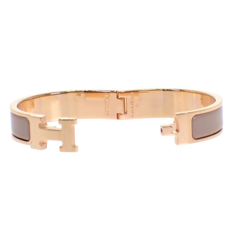 エルメス HERMES クリックHブレスレット H700001FO_19PM バングル メタル ピンクゴールド グレージュ マロングラッセ【中古】【ABランク】_2