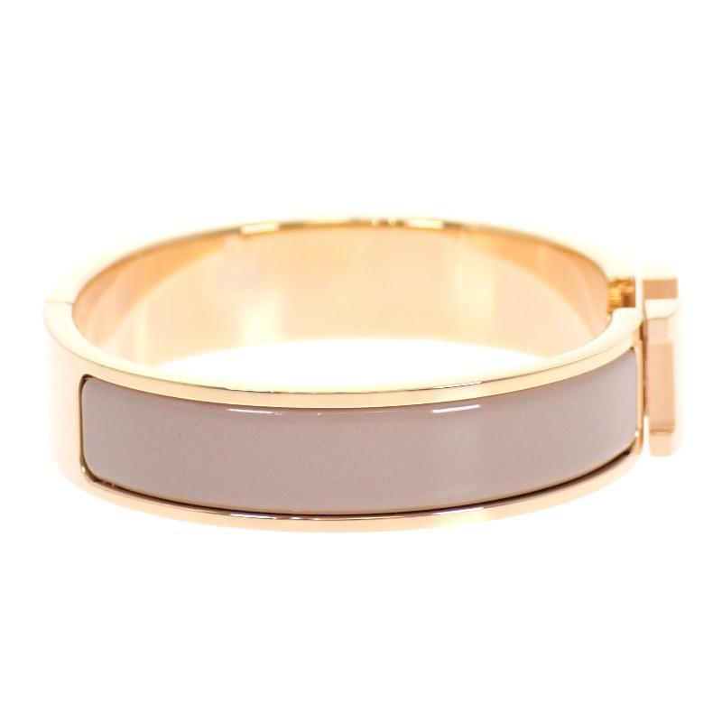 エルメス HERMES クリックHブレスレット H700001FO_19PM バングル メタル ピンクゴールド グレージュ マロングラッセ【中古】【ABランク】_5