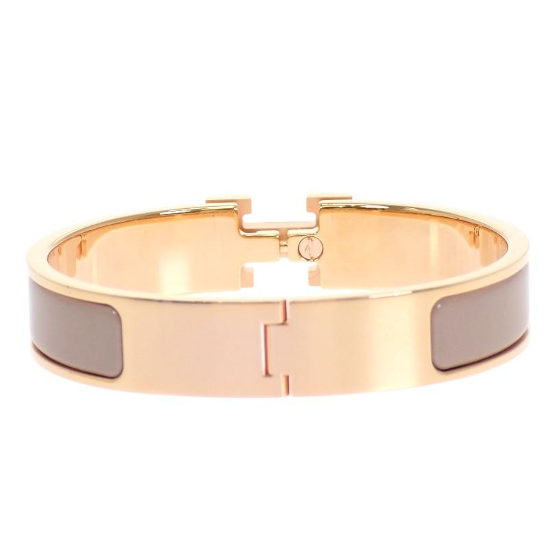 エルメス HERMES クリックHブレスレット H700001FO_19PM バングル メタル ピンクゴールド グレージュ マロングラッセ【中古】【ABランク】_6