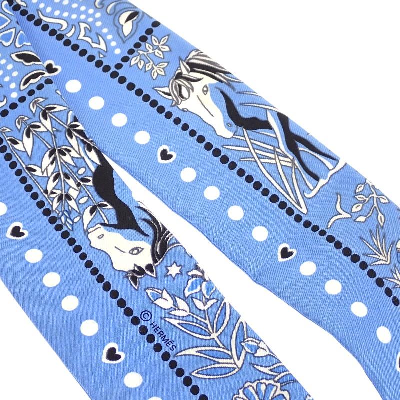 エルメスツイリー ENTRE CIEL ET MER 空と海の間【美品】 HERMES（エルメス） ツイリー Entre Ciel et mer Bandana 空と海の間