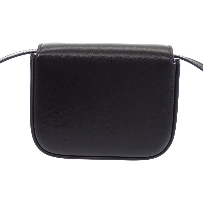 セリーヌ CELINE ミニ クロード ショルダーバッグ カーフ 本革 ブラック ゴールド金具 レディース 付属品付き【中古】【Aランク】の画像