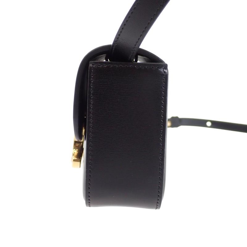 セリーヌ CELINE ミニ クロード ショルダーバッグ カーフ 本革 ブラック ゴールド金具 レディース 付属品付き【中古】【Aランク】の画像
