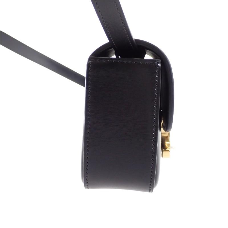 セリーヌ CELINE ミニ クロード ショルダーバッグ カーフ 本革 ブラック ゴールド金具 レディース 付属品付き【中古】【Aランク】の画像