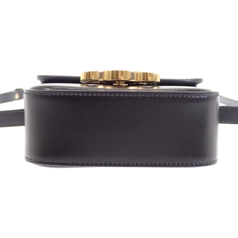 セリーヌ CELINE ミニ クロード ショルダーバッグ カーフ 本革 ブラック ゴールド金具 レディース 付属品付き【中古】【Aランク】の画像