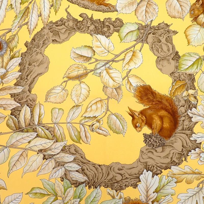 HERMES（エルメス） カレ90 CASSE NOISETTE スカーフ シルク イエロー