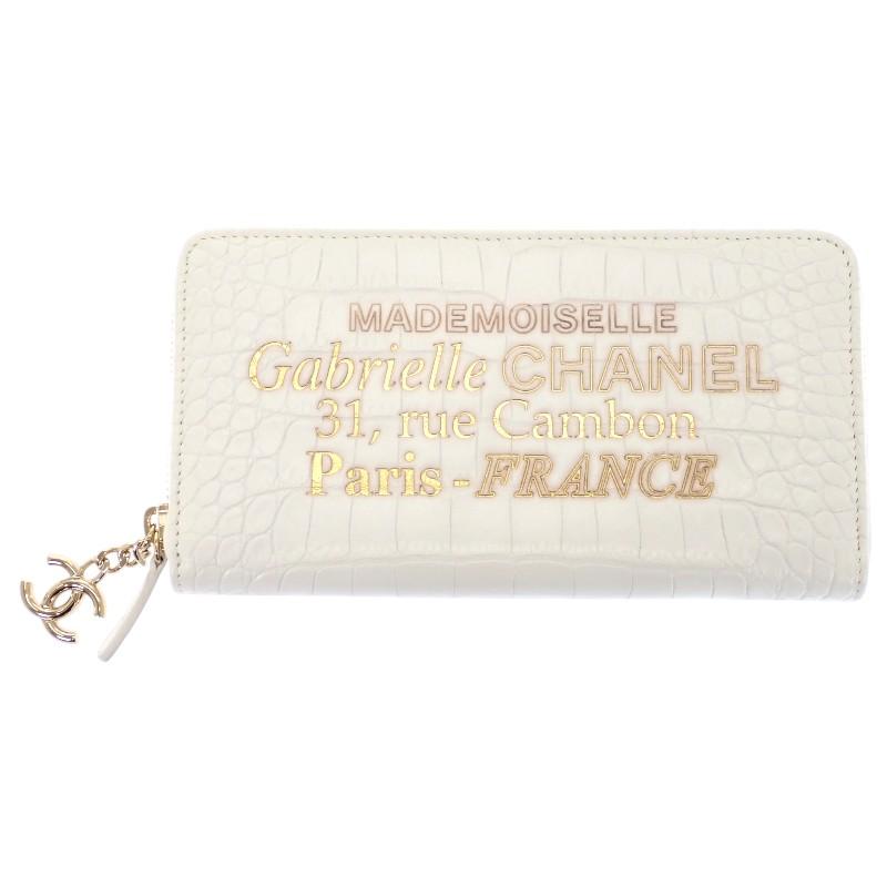 CHANEL（シャネル） ガブリエル ドゥ ラウンドウォレット クロコ型押し 