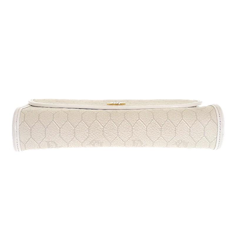 Dior ディオール チェーン ショルダーバッグ ハニカム柄 PVC レザー ディオール Dior チェーン ショルダーバッグ PVC レザー ホワイト 白