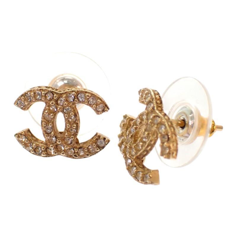 シャネル ピアス ゴールド ココマーク 刻印あり リメーク CHANEL（シャネル） ココマークピアス B15C刻印 メタル クリスタル