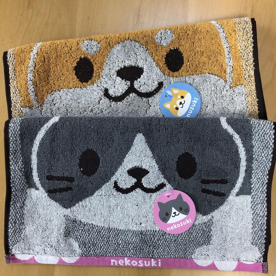 のびねこ のびしば フェイスタオル 2枚セット 約34×75cm ふわふわ