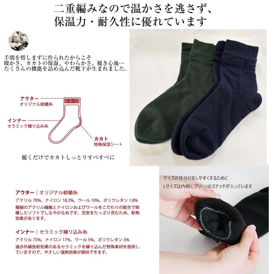ラブヒール L 日本製二重編ソック ス かかとひび割れケア 靴下 25