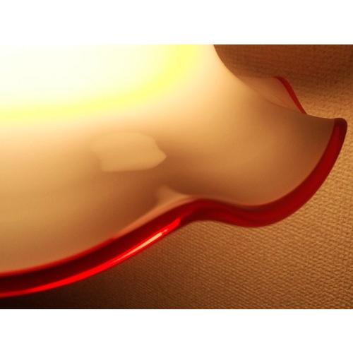 別売りガラスシェード (花びら 赤巻) / 昭和レトロ 大正ロマン 乳白