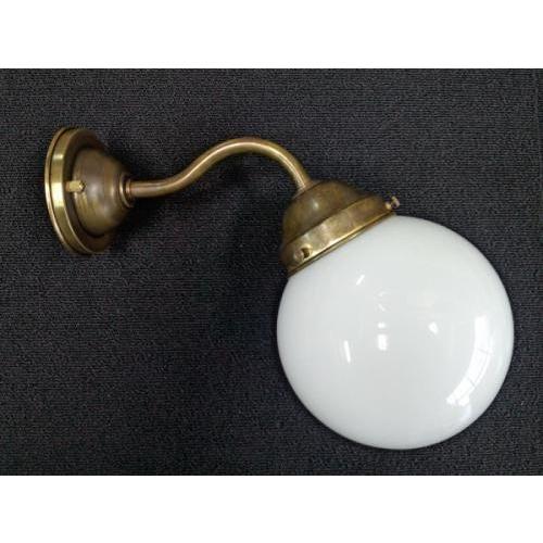 屋内用 アンティーク 真鍮製 ブラケットライト 乳白ガラス 165φ丸  