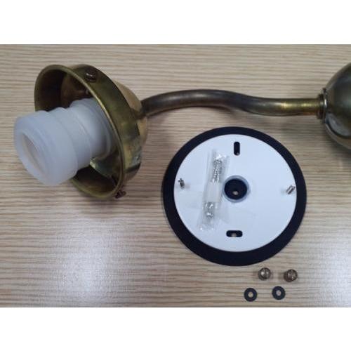 簡易防雨型 アンティーク 真鍮製 ブラケットライト 乳白ガラス 165φ丸