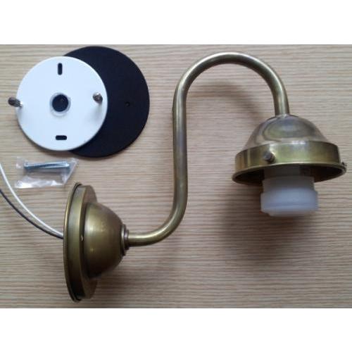 簡易防雨型 アンティーク 真鍮製 ブラケットライト 乳白ガラス 200φ丸