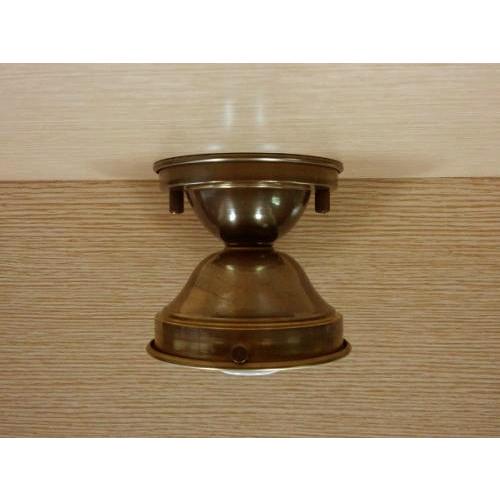 天井直付け器具【真鍮製　生地】【大阪口 : 内径約100ミリ】/ 昭和レトロ 大正ロマン /古民家 洋館 アトリエ カフェ 店舗照明/　ISGK:08-03
