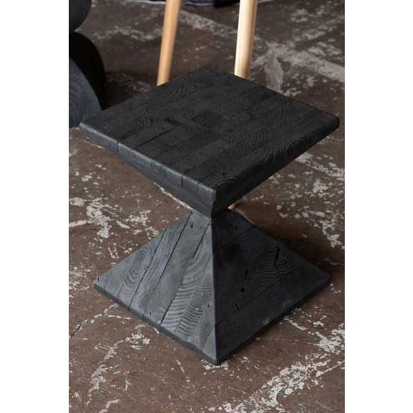 天然木（パイン古材）のサイドテーブル HIT-130 砂時計 おしゃれ 画像